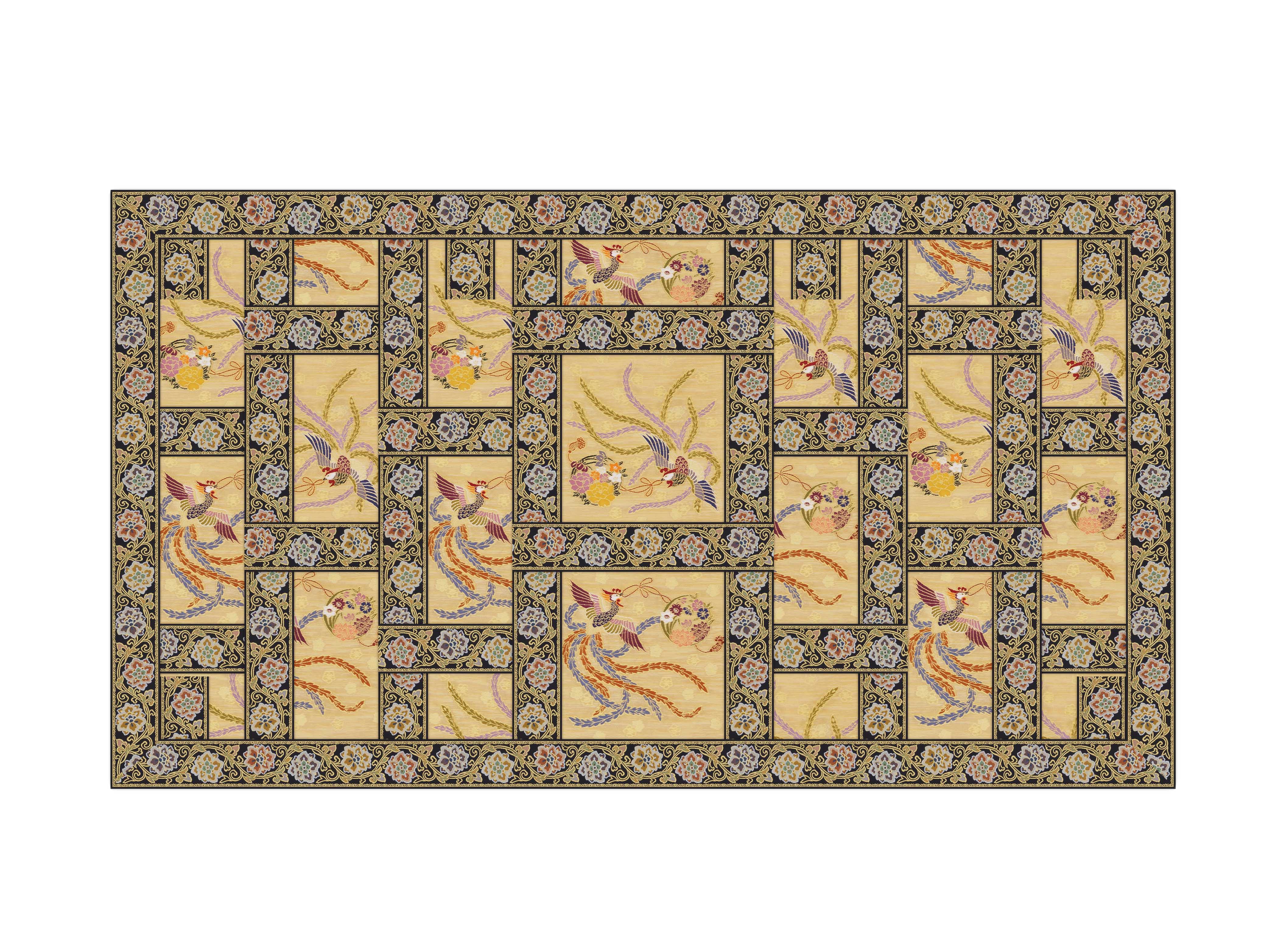 七条袈裟｜唐草宝相華献上文 霞地花丸鳳凰 – 直七法衣店｜法衣袈裟のお