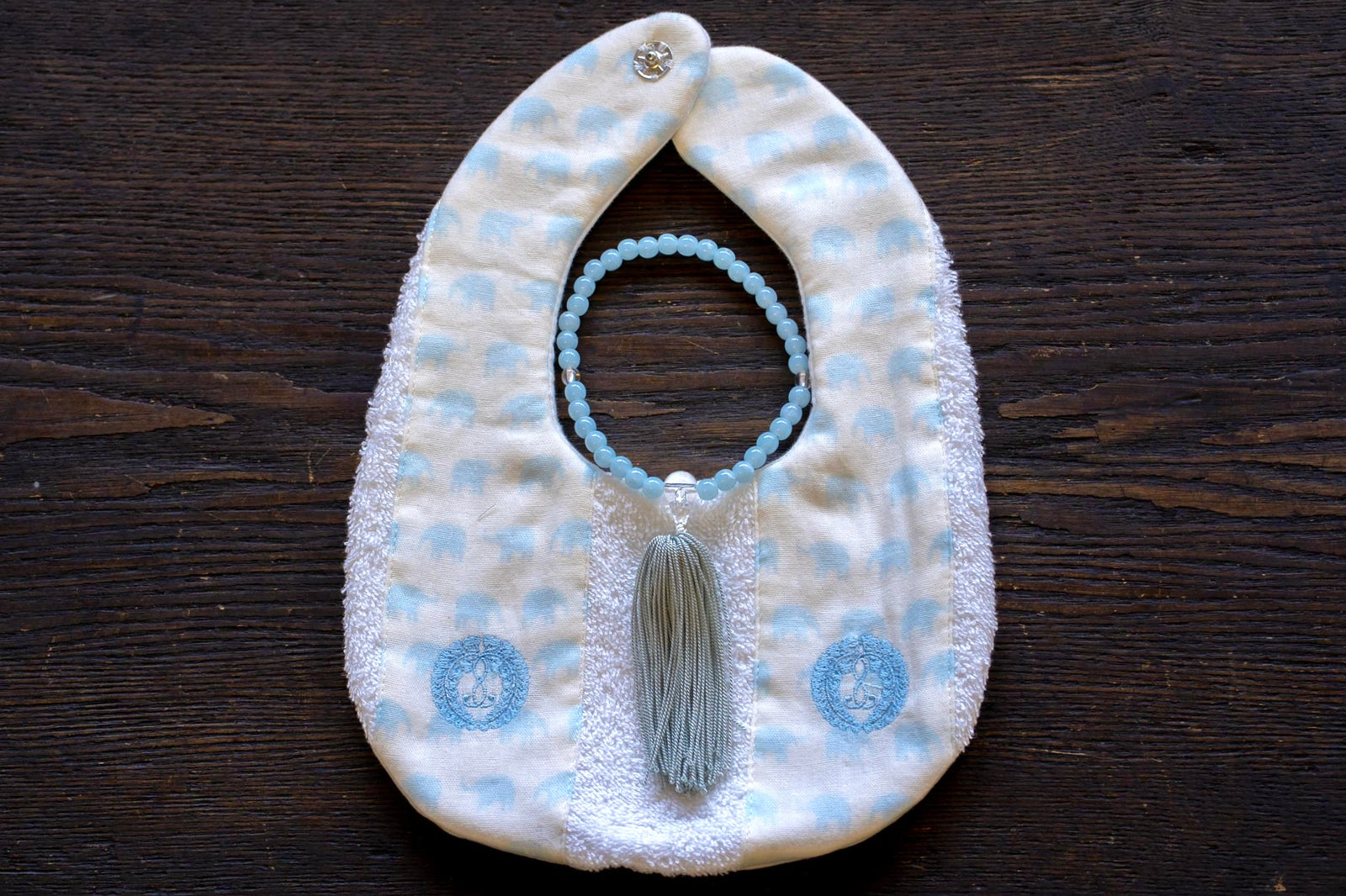 紋刺繍入スタイ 象柄 仏教/キリスト教対応 – 直七法衣店｜法衣袈裟のお