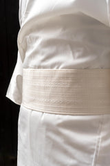 Cintura bianca Honchiku Hakata ｜ Pura seta tutto l'anno